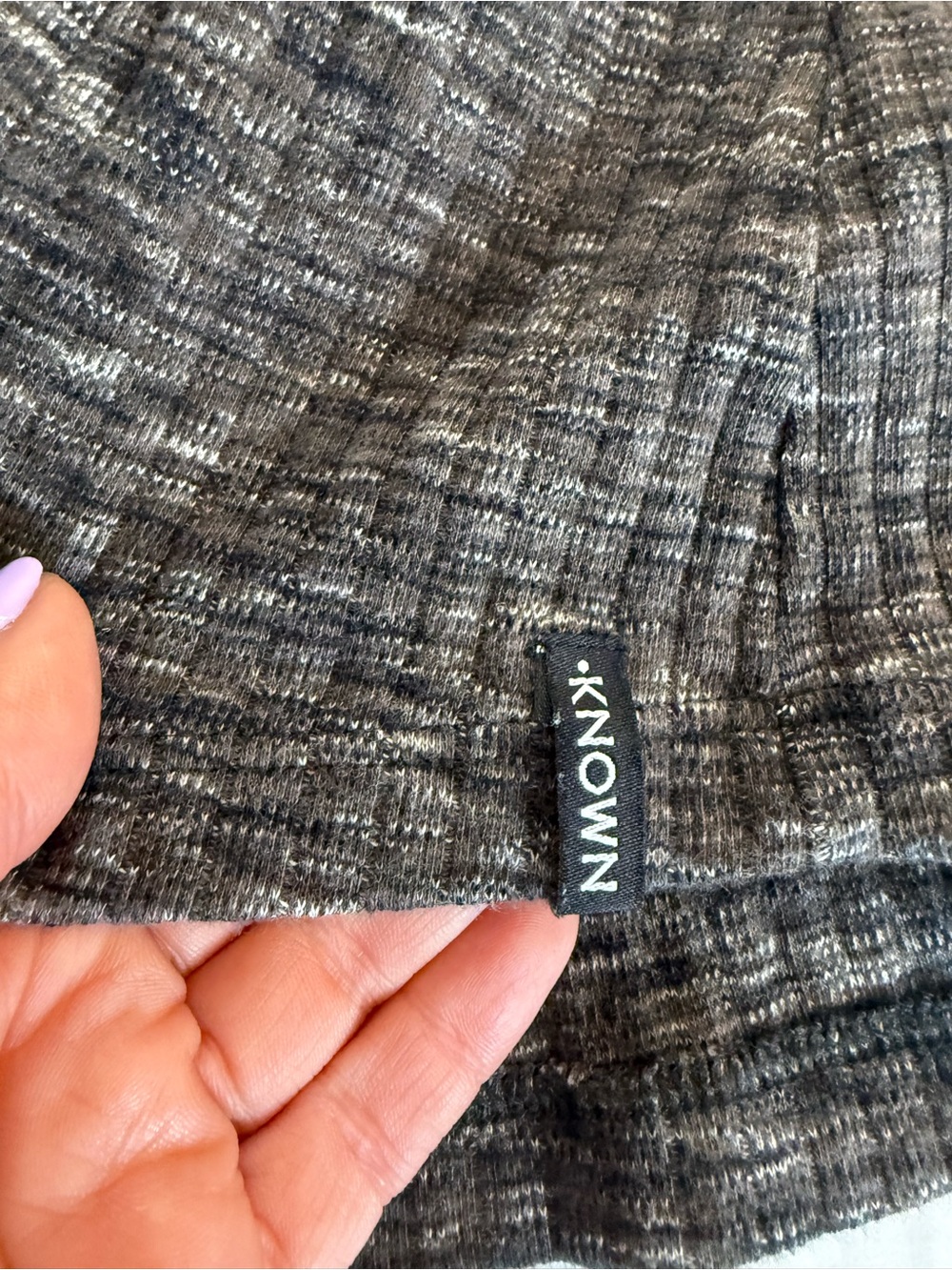 KNOWN SUPPLY Lorelei Black Heathered Ribbed Button-Front Maxi Dress Size S - Picture 6 of 10